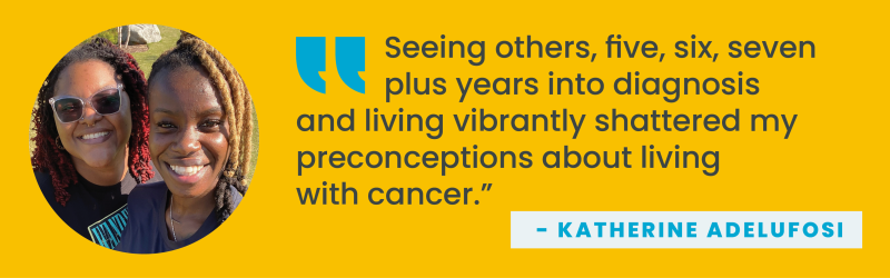 Quote from Kat about the inspiration of seeing others thrive with lung cancer