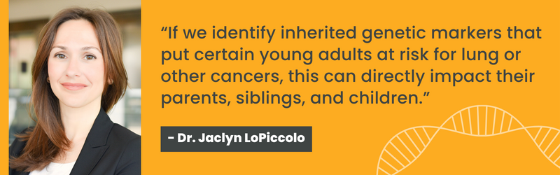 Quote about the study and trying to identify inherited genetic markers for cancer