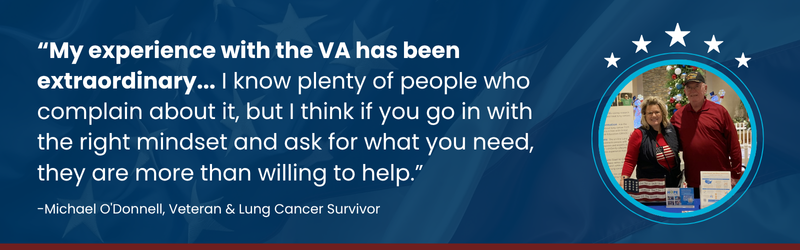 Quote from blog where Michael talks about how helpful the VA has been for him