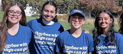 Young women wearing t-shirts