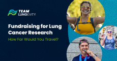 photos of three team lungevity runners smiling