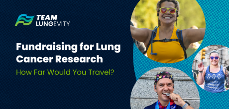 photos of three team lungevity runners smiling