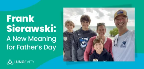 Frank with his family and the story title