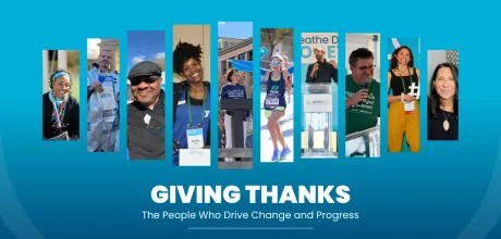 Many closeup photos of people smiling at lungevity events
