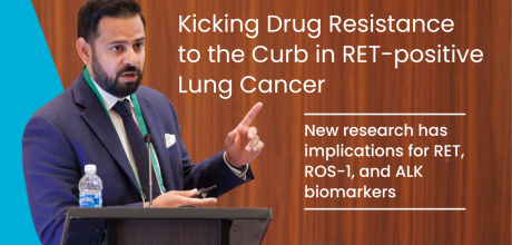 Dr. Tejas Patil speaking at a lung cancer conference