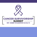Official logo of the Cancer Survivorship Summit purple ribbon