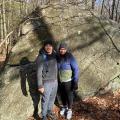 Myra and Kelvin in hiking gear in nature