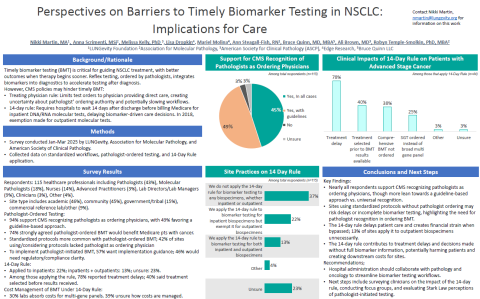 detailed research poster on timely biomarker testing