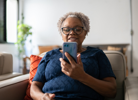 adult woman on cell phone