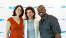 Andrea Ferris, Nancy Brinker, and Chris Draft