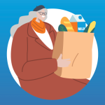 Person getting groceries to help someone else